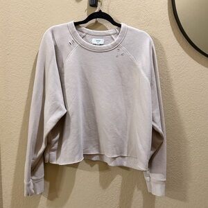 Aerie Distressed Cropped Crewneck Sweater – Size XL